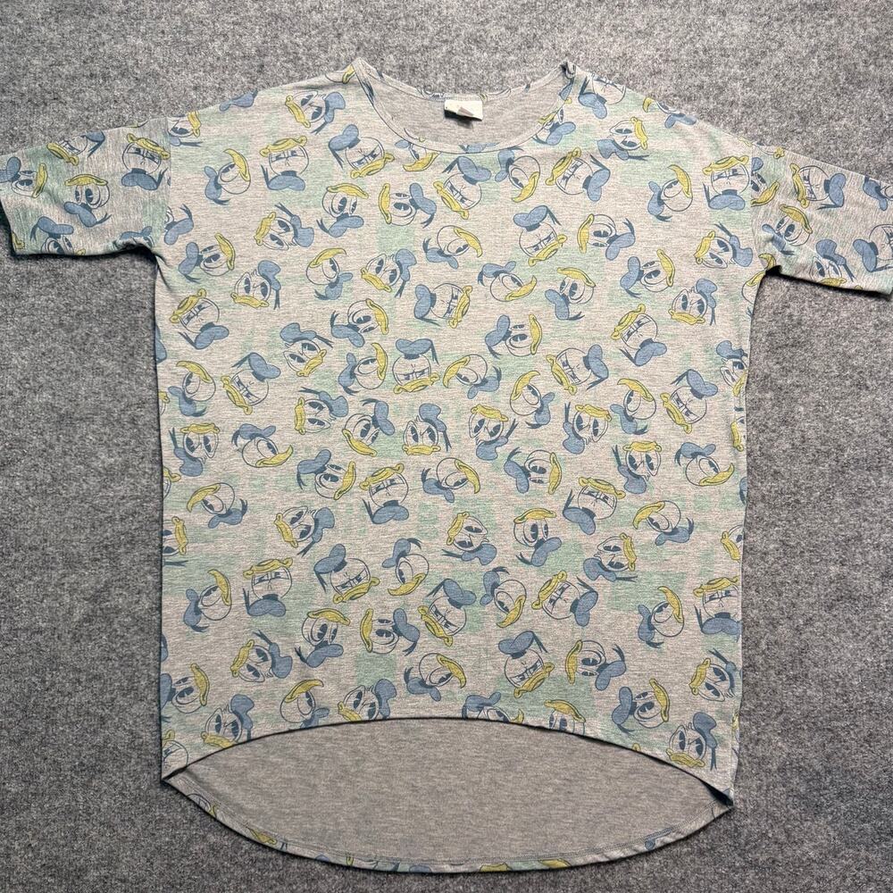 LuLaRoe Disney Donald Duck Irma Tunic Top Gray‎ Size Small